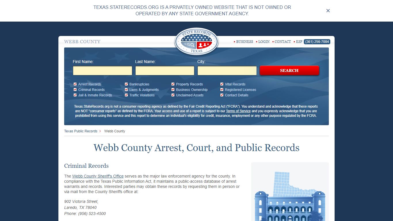 Webb County Arrest, Court, and Public Records