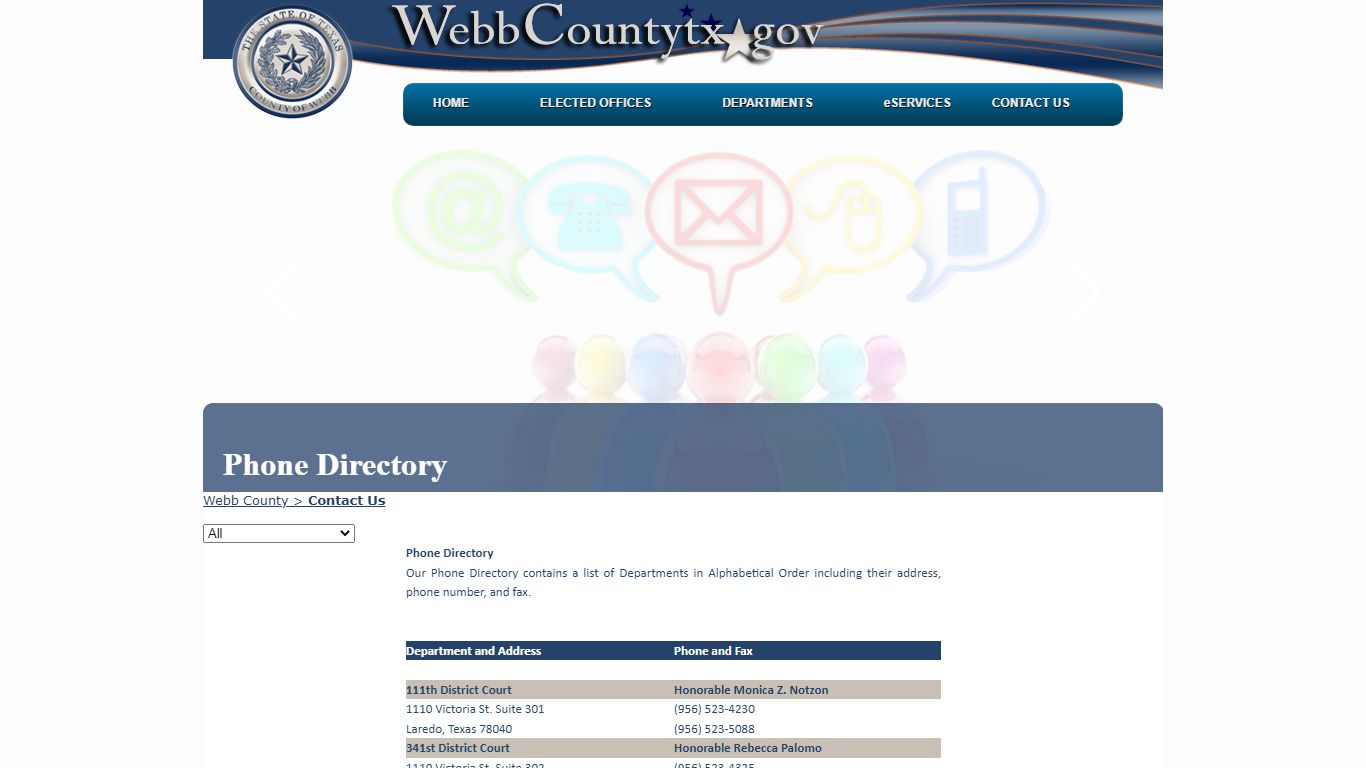 Phone Directory - Webb County, Texas
